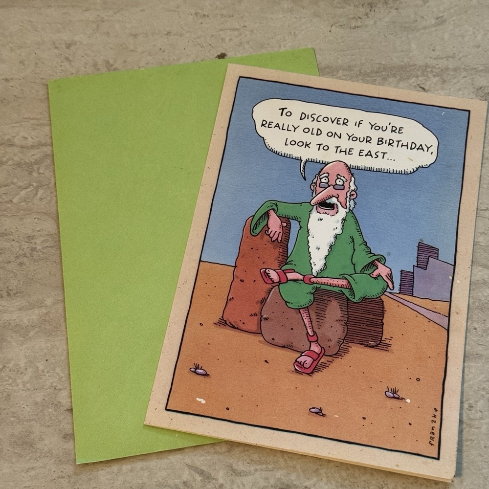 Vintage Guru Guy Hallmark Shoebox Greeting Card Birthday Funny W Envelope